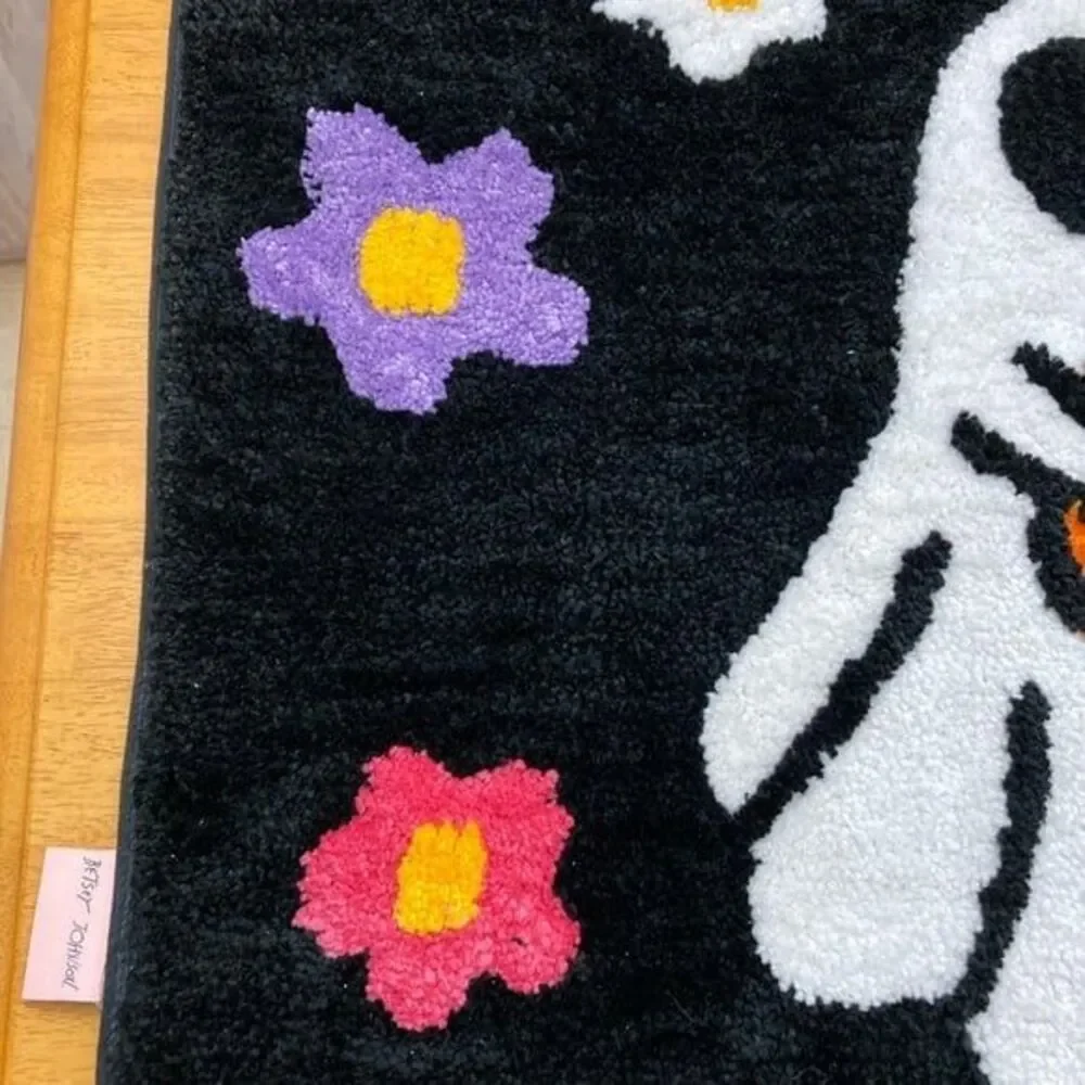 Hippie Ghost With Flowers Betsey Johnson Halloween Shower Bath Mat + Hand Towels